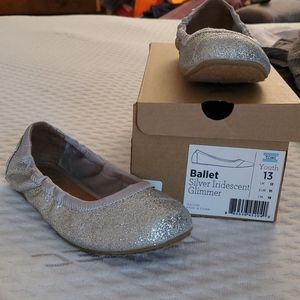 Toms silver ballet flats